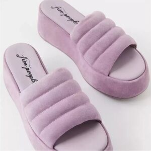Free People Almost Paradise purple wedge suede platform sandals 6.5